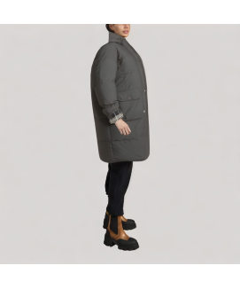 Women's Plaid Color Blocked Down Jacket