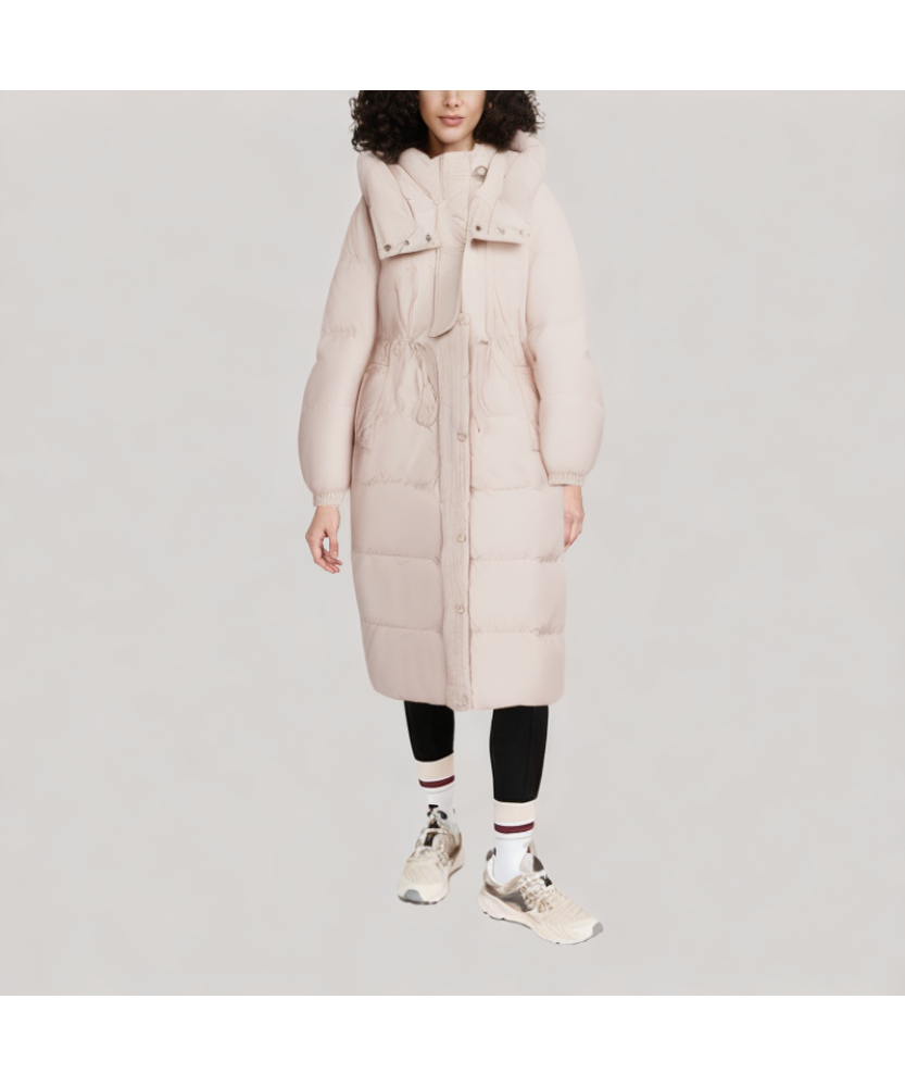 Solid Color Slim Fit Long Down Jacket