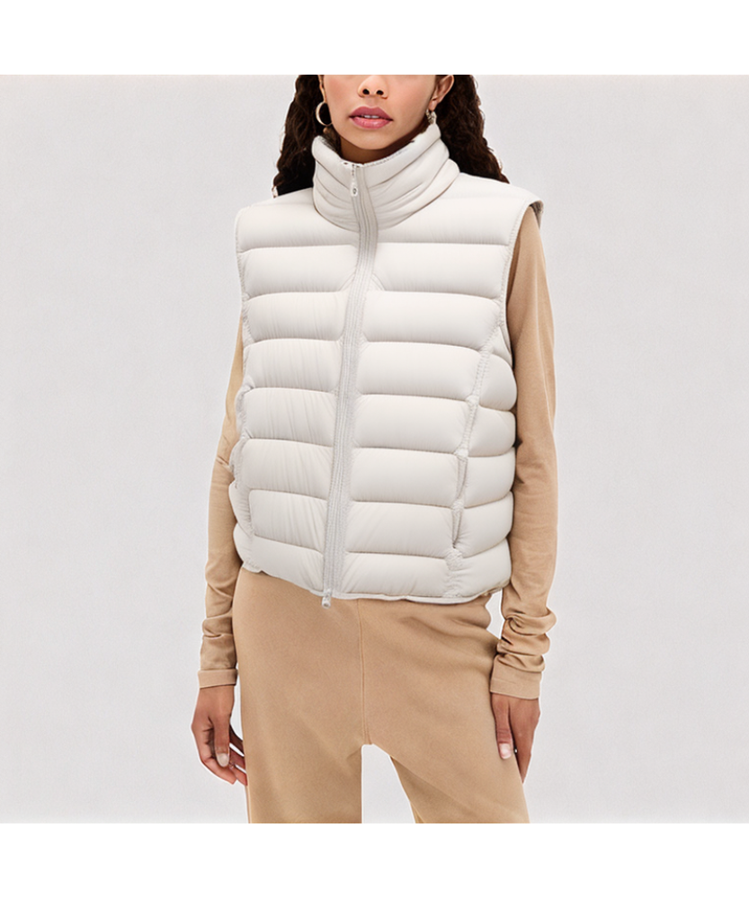 Short Solid Color Down Vest