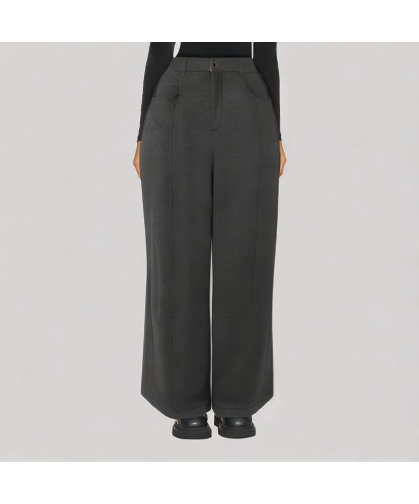 Gray Fleece Lined Winter Casual Pants