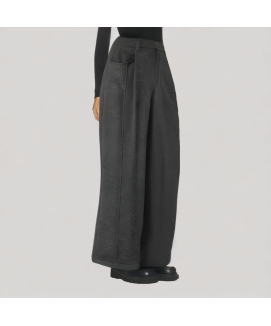 Gray Fleece Lined Winter Casual Pants