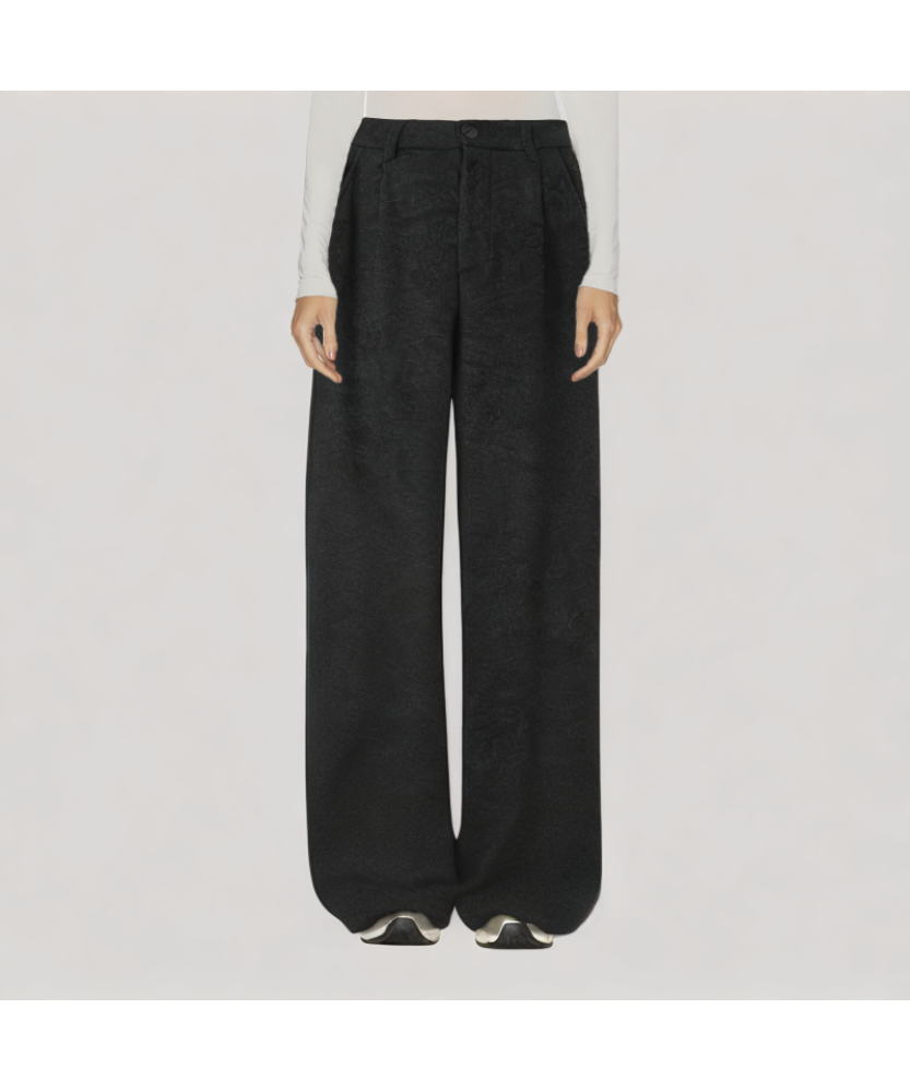 Fleece lined Wool Wide Leg Pants