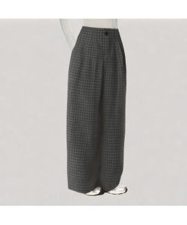 Fleece lined Plaid Wool Trousers