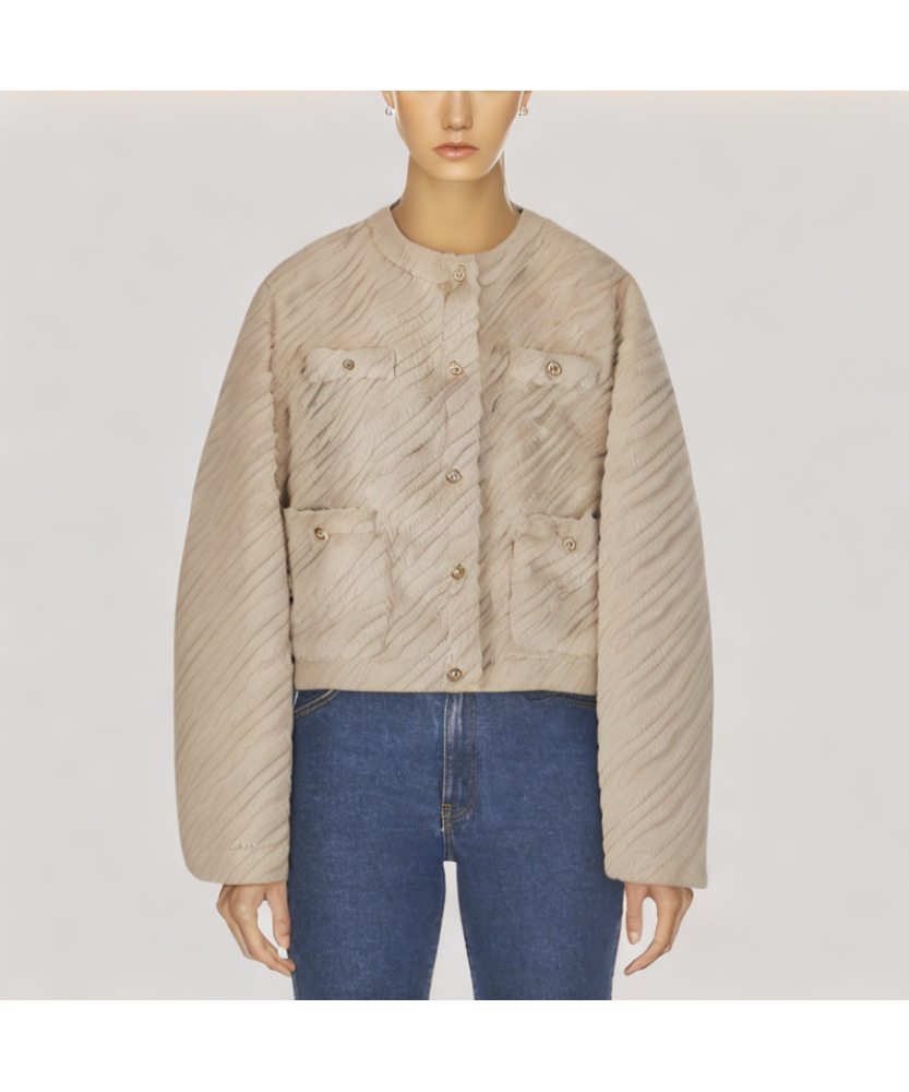 Comfortable Short Lambswool Coat