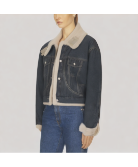 Stand up Collar Fleece Lined Short Jacket