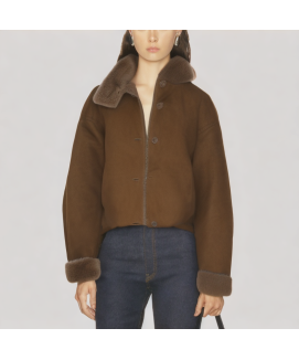 Reversible Short Shearling Jacket