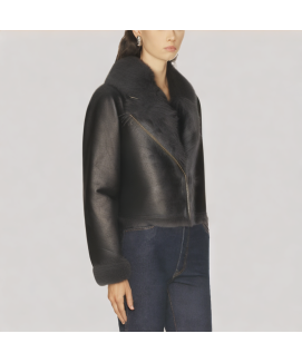 Solid Color Short Lambswool Jacket