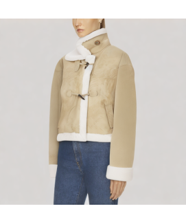 Short Suede Jacket with Lambswool