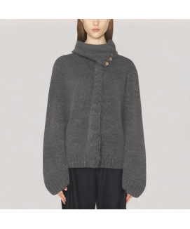 Detachable Neck Warmer Knit Sweater