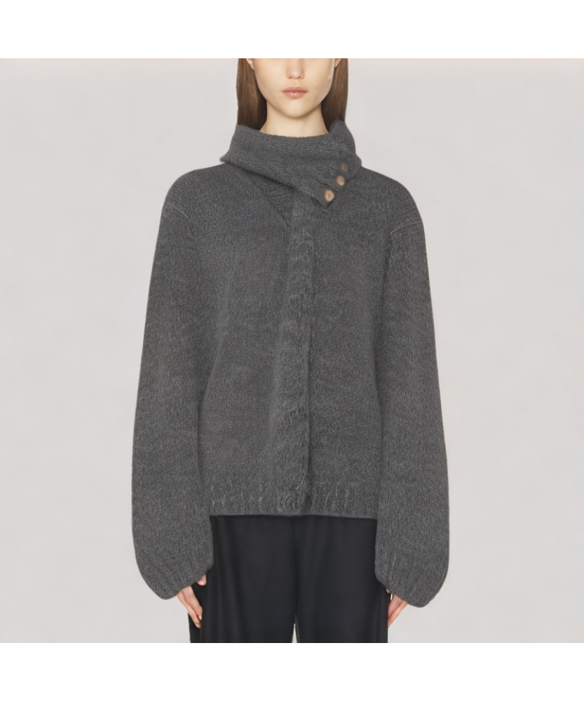 Detachable Neck Warmer Knit Sweater