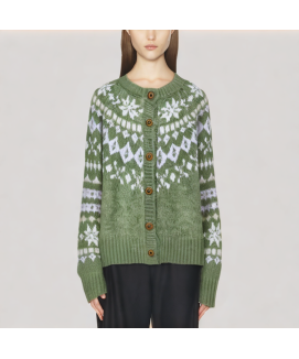 Snowflake Knit Cardigan Sweater