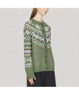 Snowflake Knit Cardigan Sweater