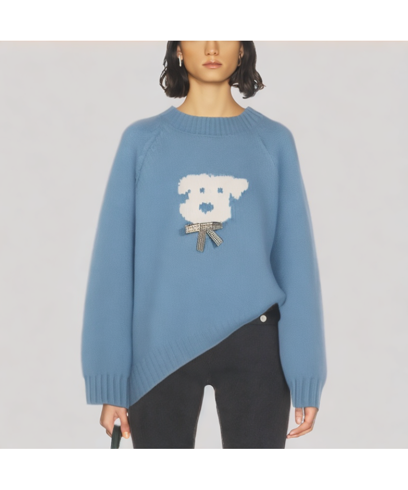Cute Puppy Jacquard Sweater