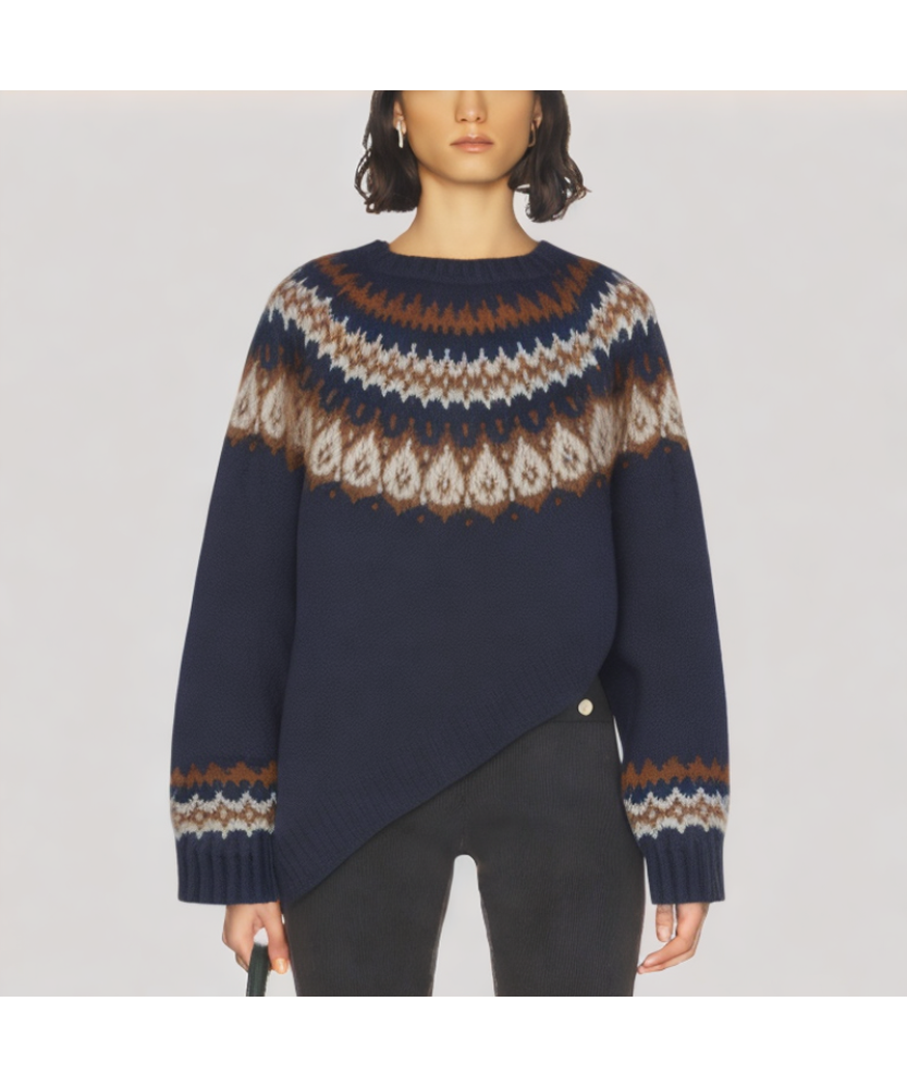 Dark Blue Crew Neck Sweater