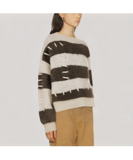 Color Blocked Crew Neck Sweater