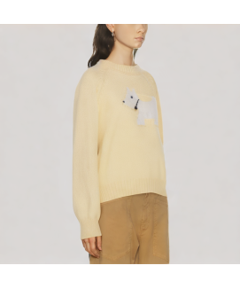 Puppy Jacquard Pullover Sweater