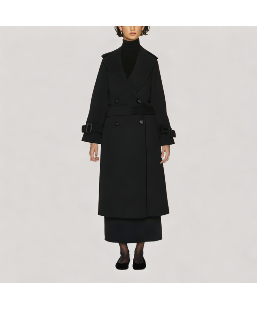Black cashmere coat
