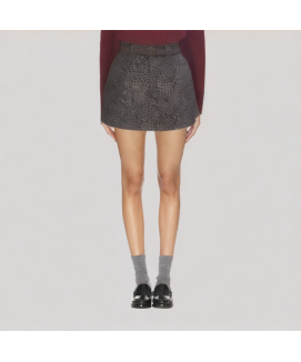Leopard Print A line Mini Skirt