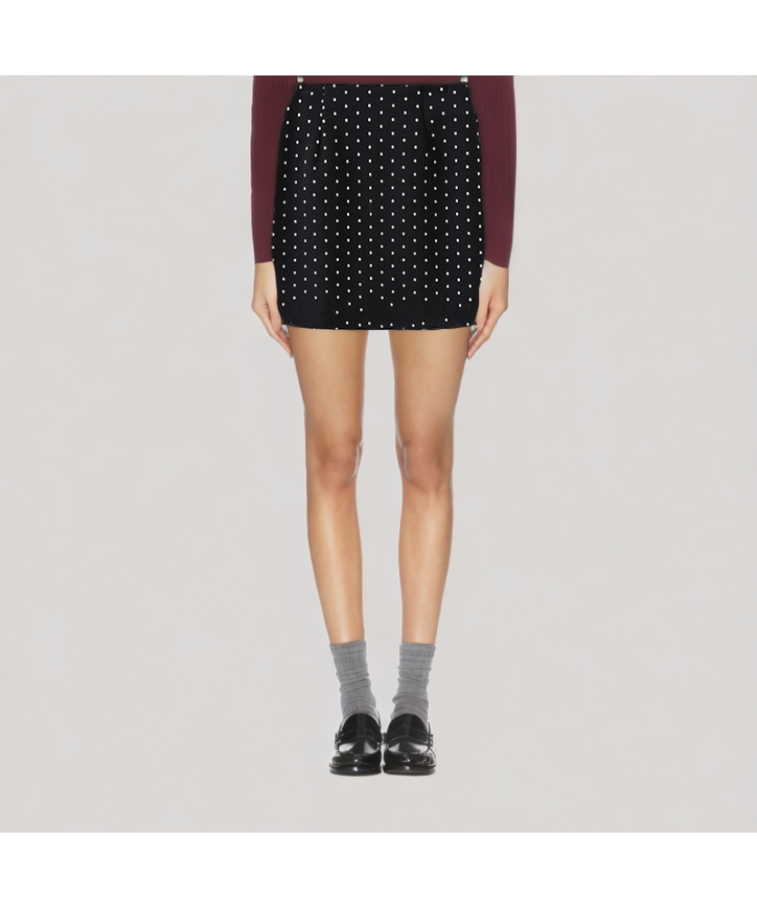 Wool Polka Dot A line Skirt