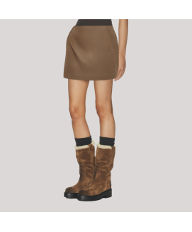 Solid Color Suede A line Skirt