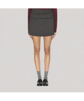 Irregular Sequined Wool Mini Skirt