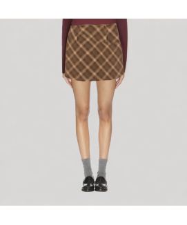 Thickened Plaid A line Skirt for Winter